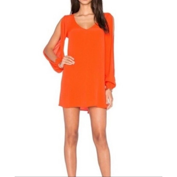 Lovers + Friends Dresses & Skirts - Lovers + Friends REVOLVE Dress Womens small Orange Open Sleeve Long Sleeve Mini